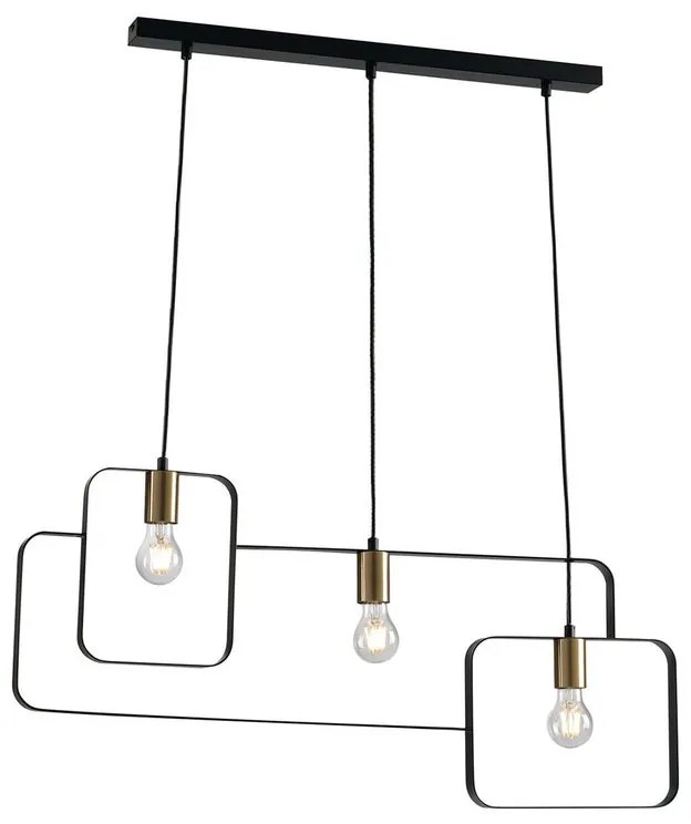 Lampadario Moderno Smith nero 3x E27 LUCE AMBIENTE DESIGN