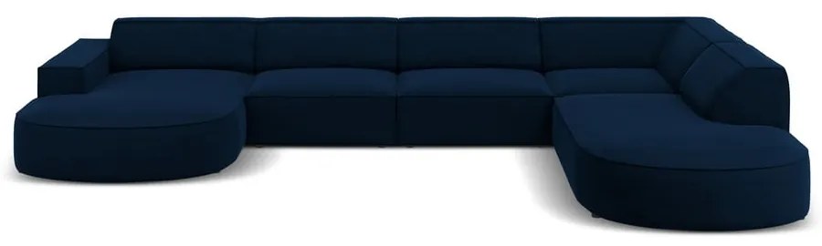 Divano angolare in velluto blu (angolo destro) Jodie - Micadoni Home
