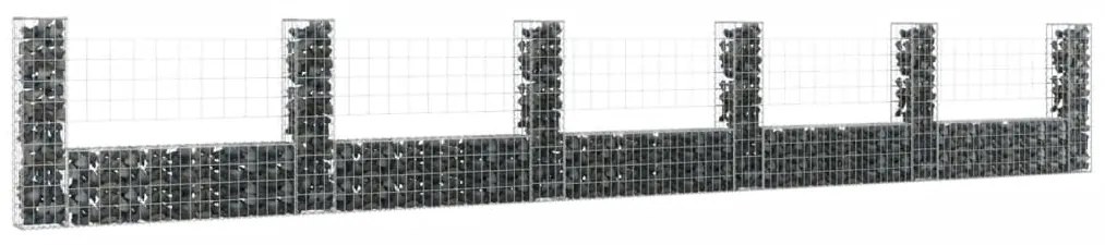 Cesto Gabbione A U Con 6 Pali İn Ferro 620x20x100 Cm /