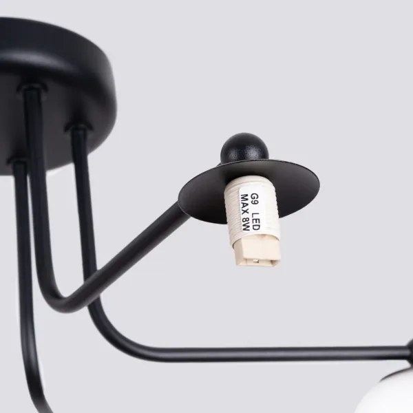 Sollux SL.1663 - Lampadario a sospensione con supporto rigido ASTRAL 5xG9/8W/230V nero