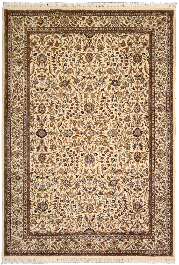 Tabriz Tappeto 210x290 Beige (Indian) Annodato A Mano