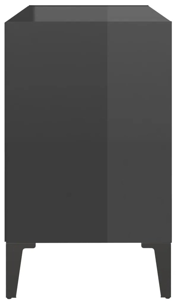 Mobile tv con gambe in metallo grigio lucido 69,5x30x50 cm