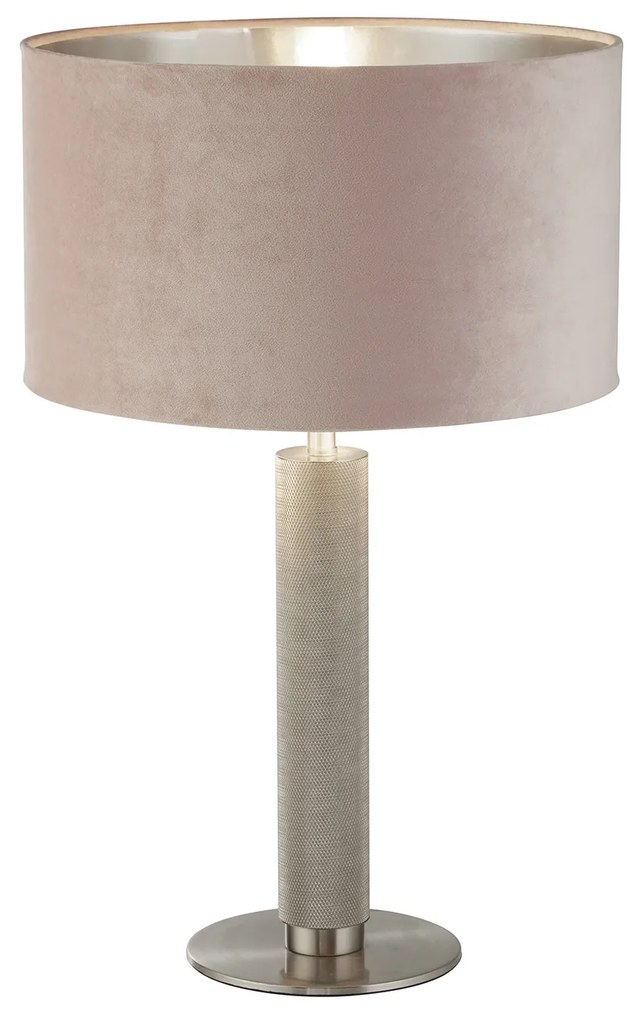 Lampada Scrivania Contemporanea Londra Acciaio Ottone Velluto Rosa 1 Luce E27