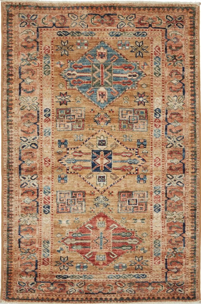 Kazak Tappeto 120 x 80 Giallo (Pakistan) Annodato A Mano