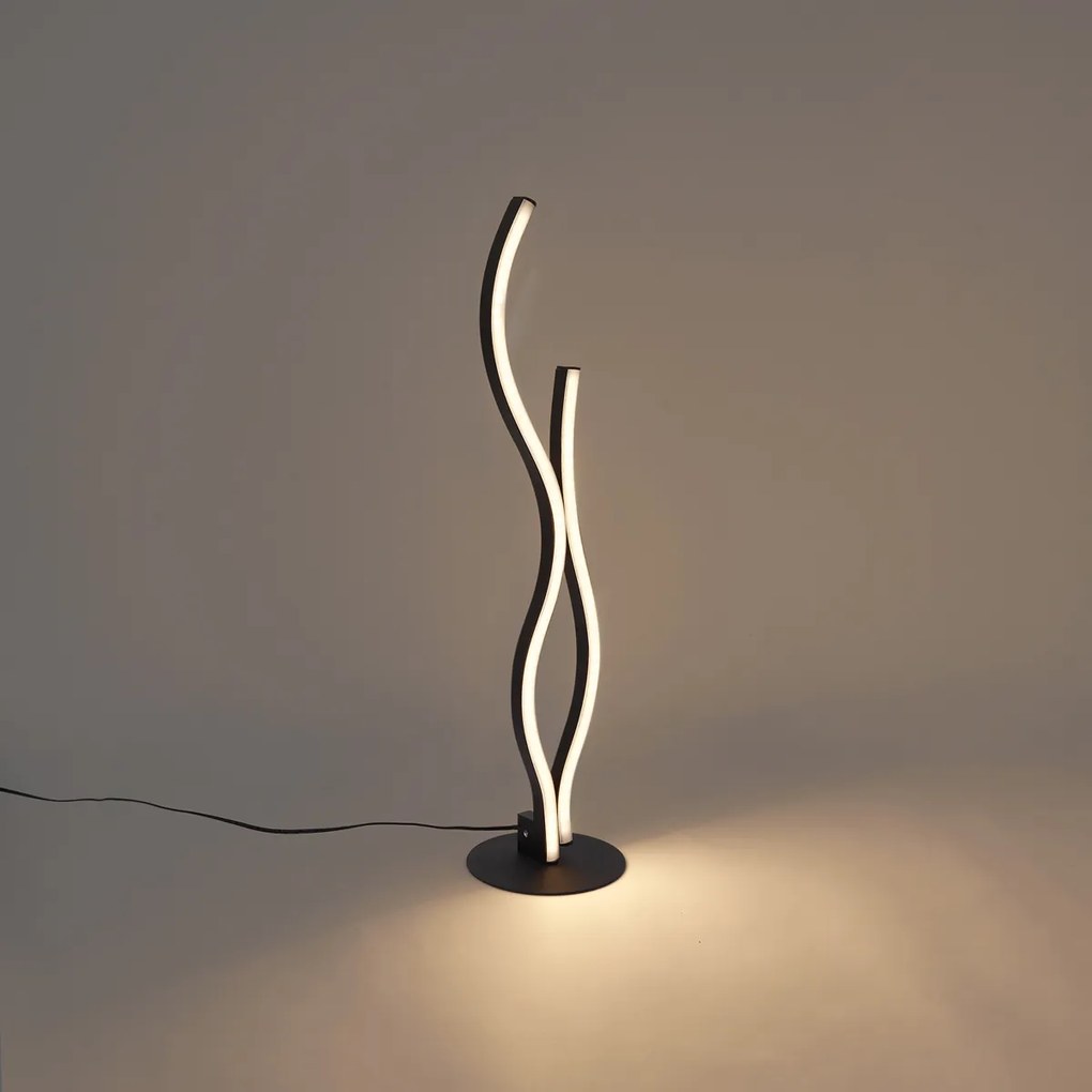 Lampada da tavolo di design nera con LED dimmerabile - Ying