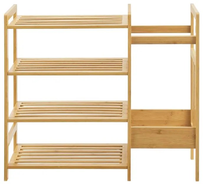 Scaffale in bambù con 4 ripiani 73,5 x 28 x 66 cm