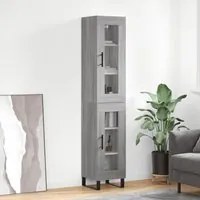 Credenza Grigio Sonoma 34,5x34x180 cm in Legno Multistratocod mxl 78174