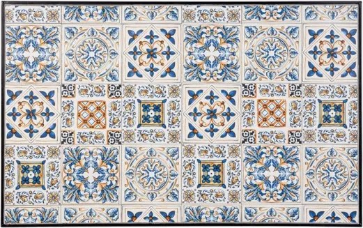 Set Bistrot Tavolo Mosaico 80x120 Cm Con 4 Sedie Pieghevoli Mykonos Bizzotto