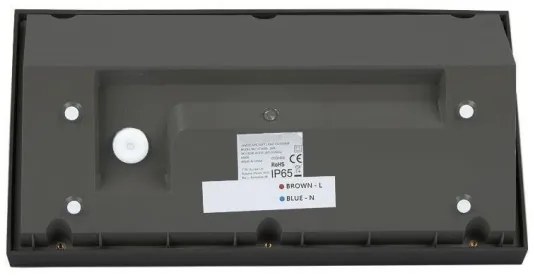 Lampada da parete LED esterna 20W 230V 6400K IP65 nera