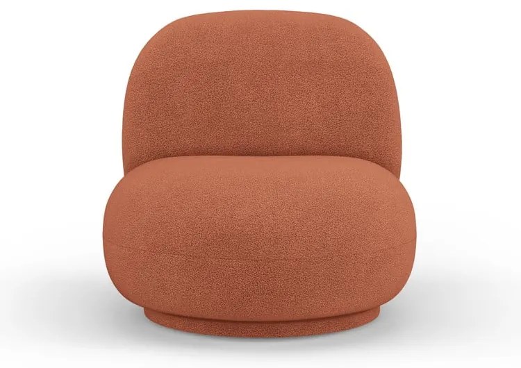 Poltrona in tessuto bouclé color mattone Chuck - Micadoni Home