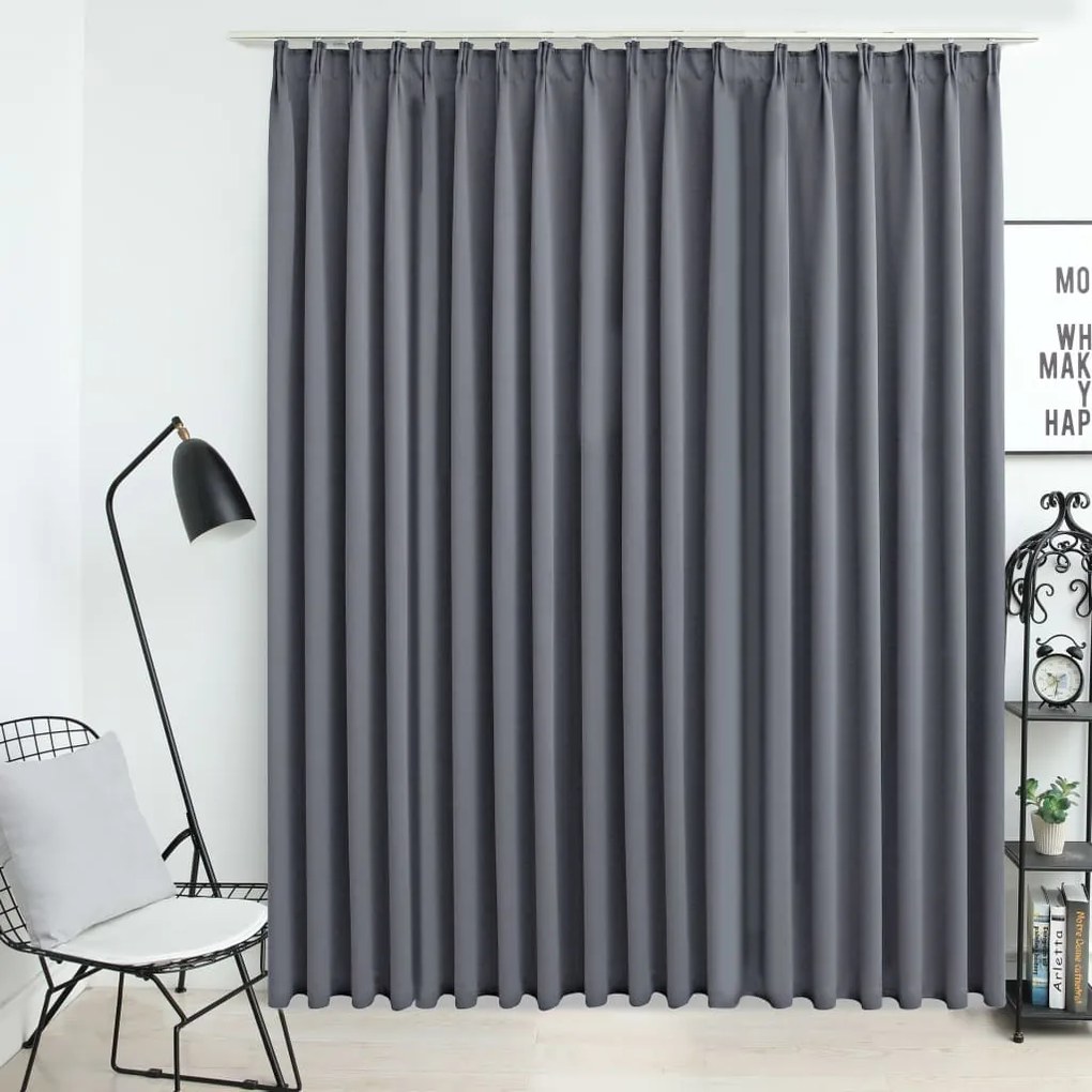 Tenda Oscurante Con Ganci Grigia 290x245 Cm /