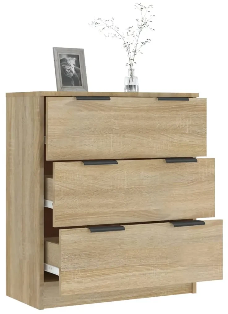 Credenza rovere sonoma 60x30x70 cm in legno multistrato