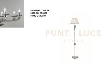 Piantana villa 1 luce fume' e cromo attacco  e27