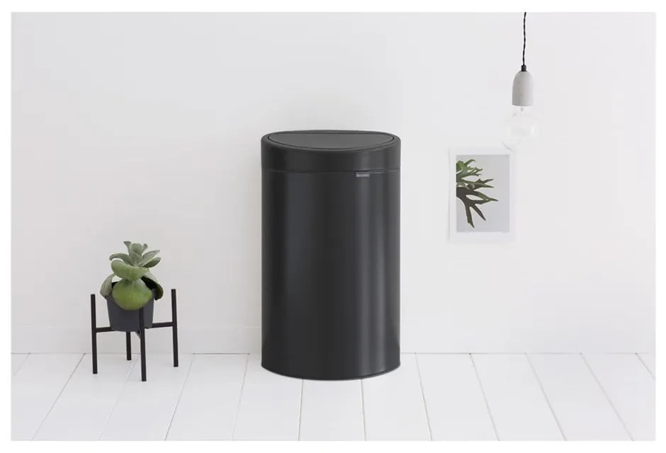 Cestino per la spazzatura in acciaio in nero opaco touch 40 l Touch Bin – Brabantia