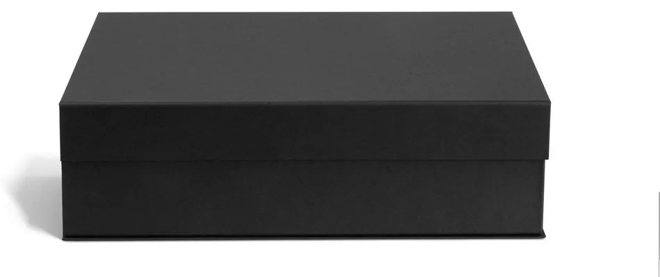 Scatole in set con coperchio/decorative grigio scuro in cartone 3 pz 42,5x29,5x13 cm Kian Paper Laminate – Bigso