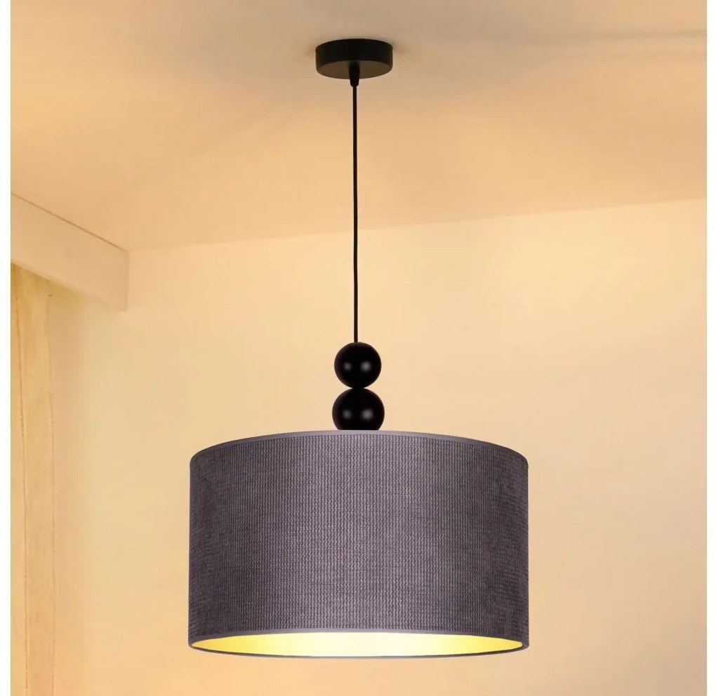 Duolla - Lampadario a sospensione con filo LYON 1xE27/15W/230V diametro 40 cm grigio