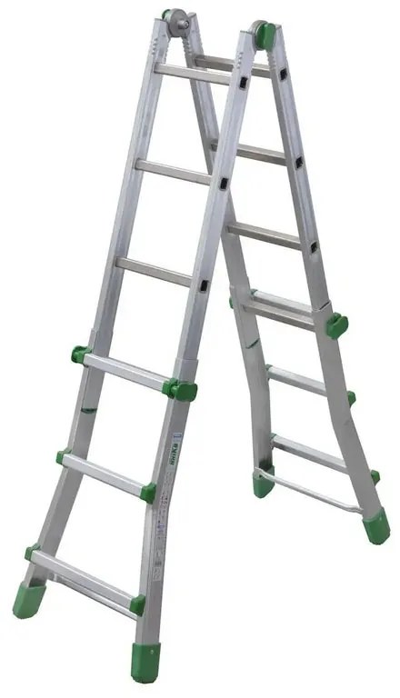 Scala telescopica FACAL Euro Briko in alluminio 3 + 4 gradini portata massima 150 kg EN 131 per lavori fino a 4.35 m