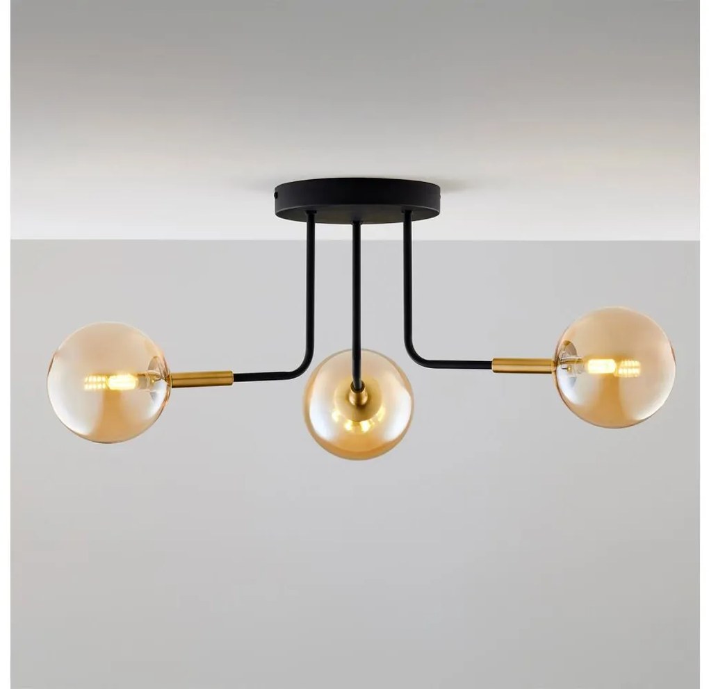Jupiter 2037 - Lampadario a sospensione con supporto rigido BURANO 3xG9/10W/230V nero/oro/beige