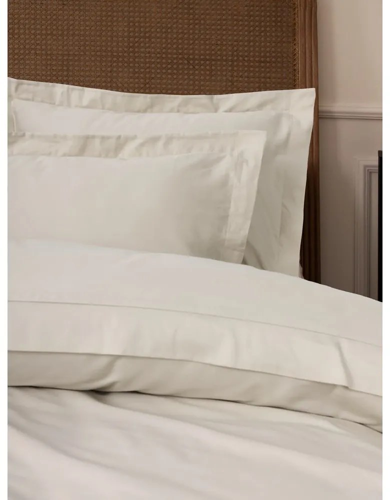 Set copripiumino e federa beige in raso di cotone per letto matrimoniale/per letto esteso 240x220 cm Elegant – Mijolnir