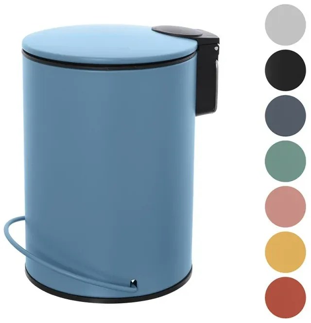 Pattumiera in acciaio 3 litri blu soft-close con secchio estraibile Spring