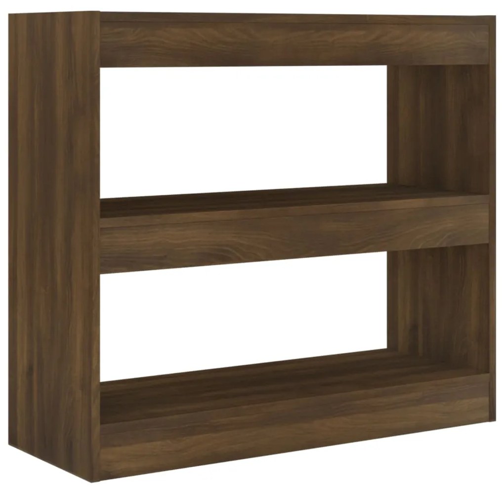 Libreria/divisorio rovere marrone 80x30x72 cm