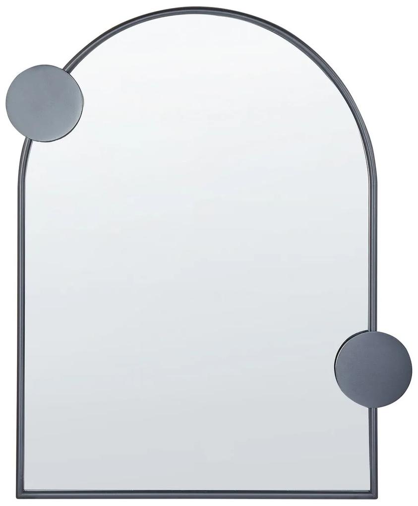 Specchio da parete metallo nero 69 x 80 cm AULON Beliani