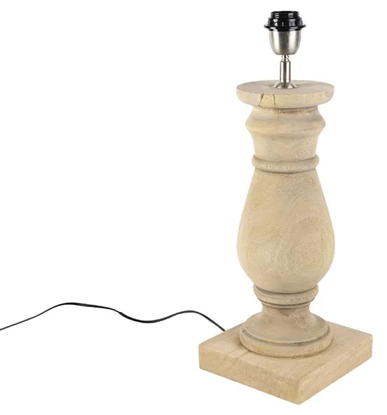 Lampada da tavolo rustica senza paralume legno naturale - Catnip