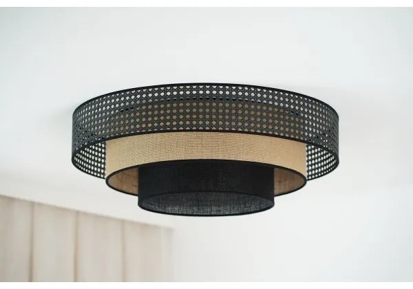 Brilagi - Lampada LED da soffitto DAKOTA LUNETA LED/12W/230V Ø 60 cm nero/ratán