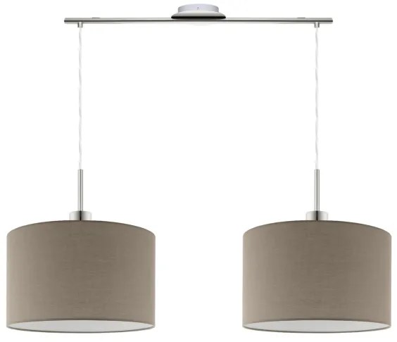Eglo - Lampadario LED a sospensione TUNJA 2xE27/60W/230V taupe