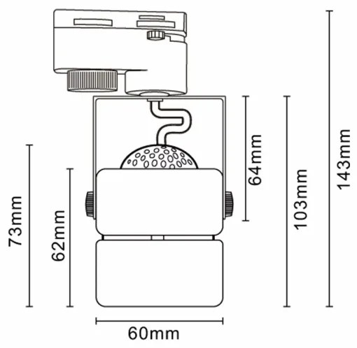 Faretto per sistema a binario VIENNA 3xGU10/10W/230V nero