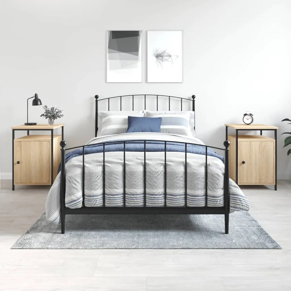Comodini 2 Pz Rovere Sonoma 40x42x60 Cm İn Legno Multistrato /