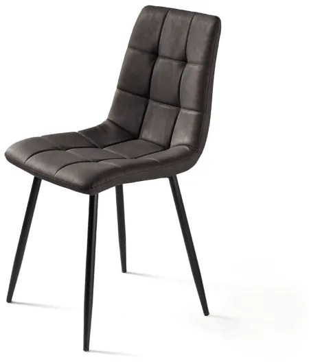 Sedia da cucina in ecopelle Antracite e gambe metallo nere - ARCA 2 sedie