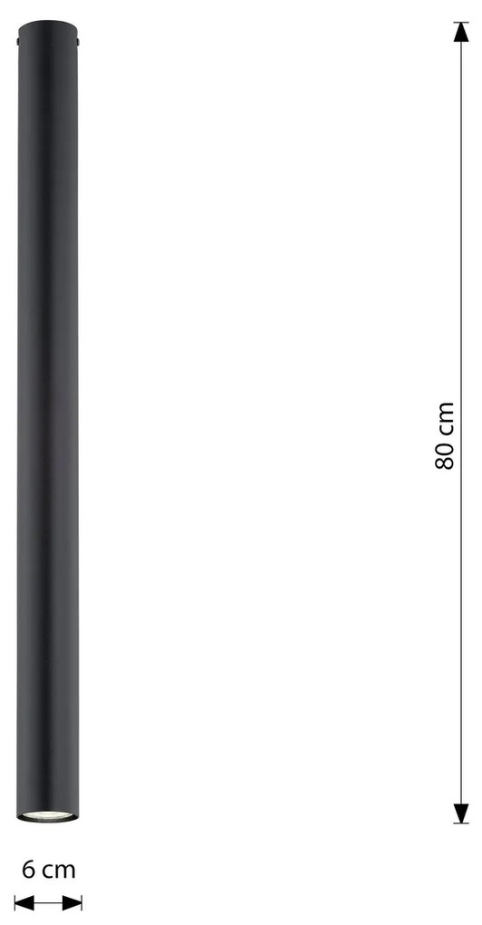 Plafoniera TECNO 1XXL da soffitto base GU10 Nera
