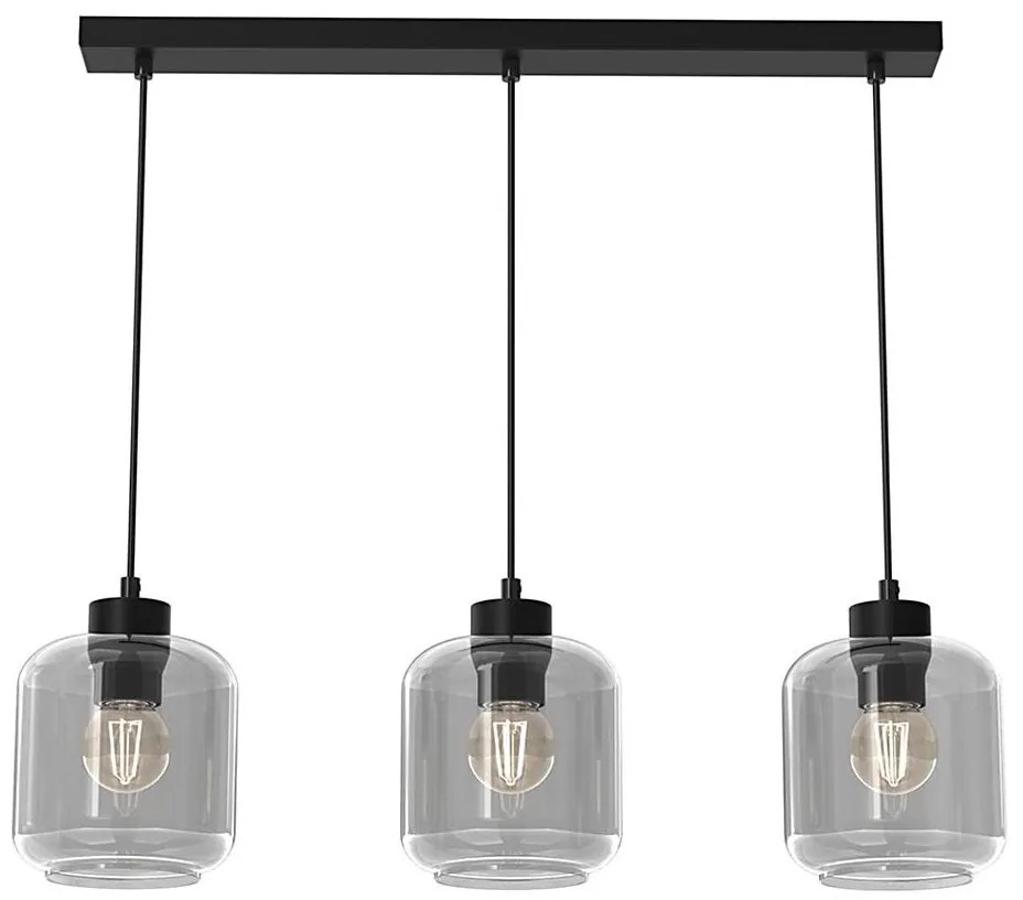 Lampadario a sospensione con filo SOMBRA 3xE27/60W/230V grigio