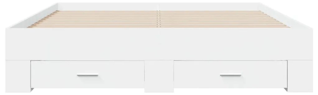 Giroletto con cassetti bianco 150x200 cm in legno multistrato