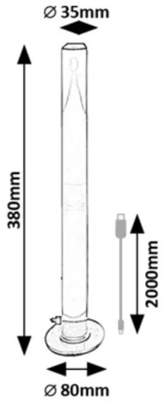 Rabalux 76014 - SET 2x LED RGB Lampada da tavolo dimmerabile PACO LED/5W/5V