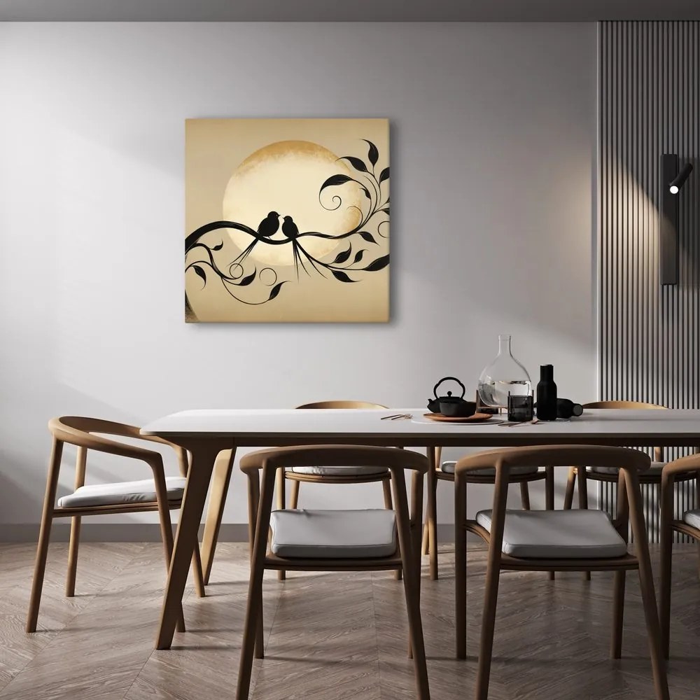 Quadro su tela – Silhouette alla luce della luna