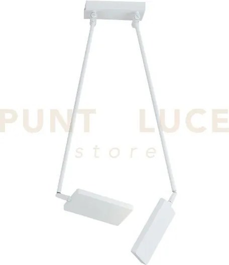 Plafoniera led book bianca 36w 3640lm 3000k 15-200x85cm orientabile
