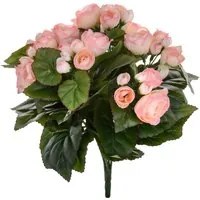 Set 3 Bouquet Artificiale di Begonia Altezza 28 cm marrone