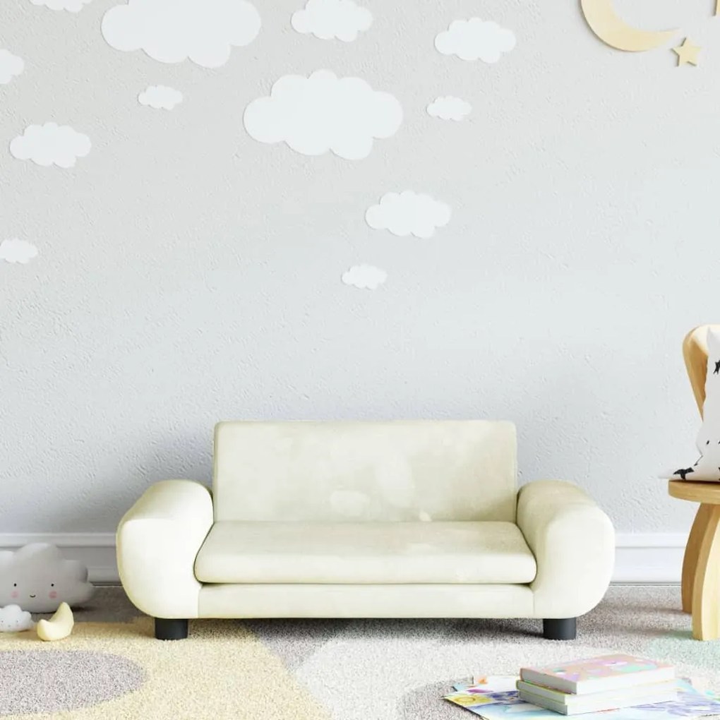 Divano Per Bambini Crema 70x45x33 Cm İn Velluto /