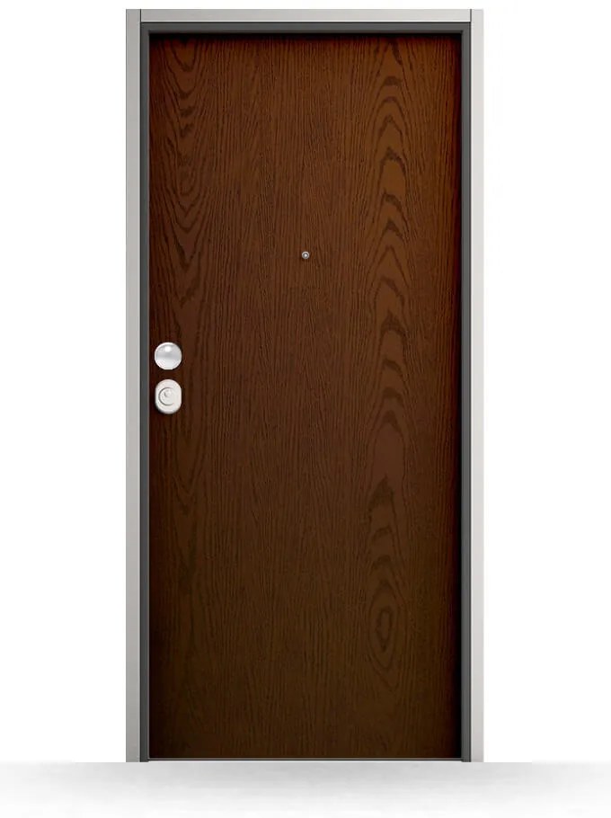 Porta blindata, Premium, Noce medio, 800 x 2100 mm ou su misura, modello Torregrotta, classe di sicurezza 3, configura individualmente