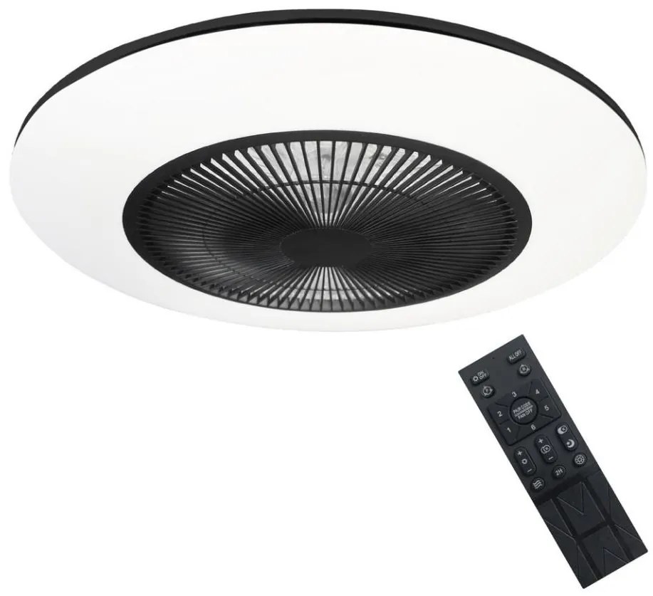 Plafoniera LED dimmerabile con ventilatore ARIA LED/38W/230V nero/bianco + tc