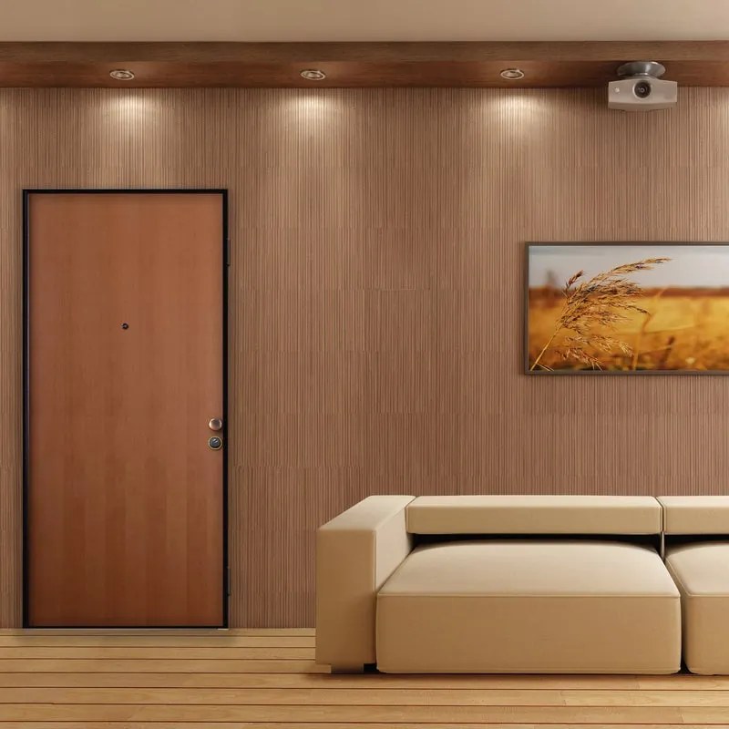 Porta blindata MASTER Hidden L 90 x H 210 cm in melaminico noce/bianco, apertura spingere a sinistra, falso telaio incluso