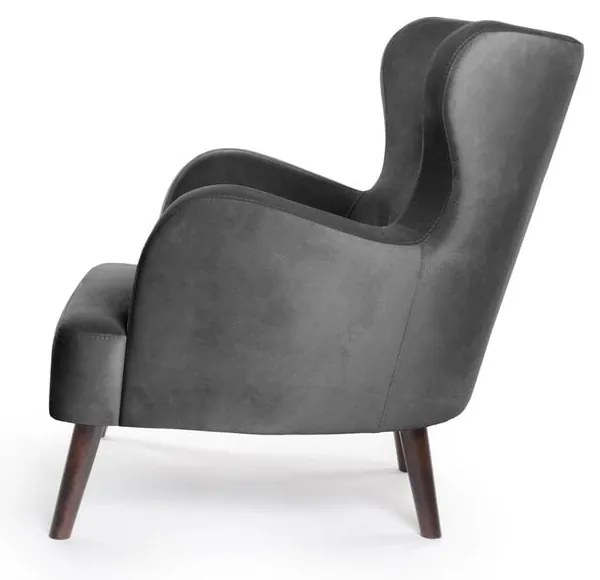 Poltrona in velluto grigio scuro Noemye - Bonami Essentials