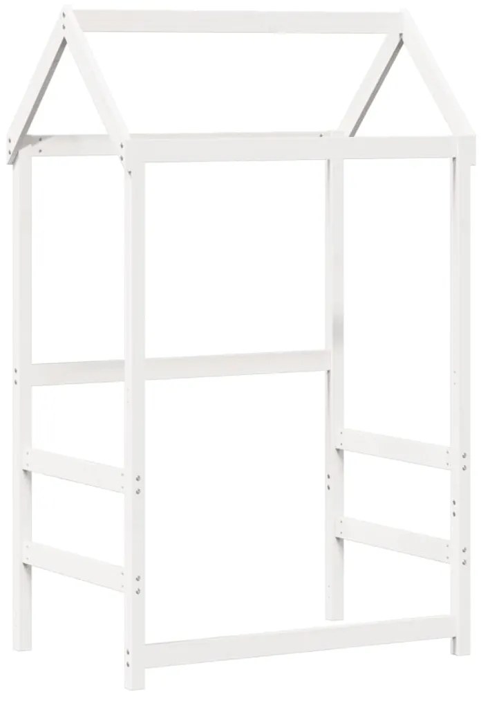 Tetto letto bambini bianco 108x70x176,5 cm legno massello pino