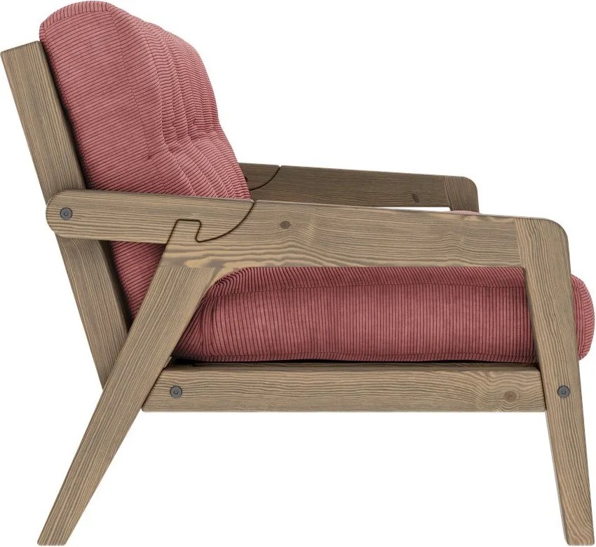 Divano letto in velluto a coste rosa 204 cm Grab Carob - Karup Design