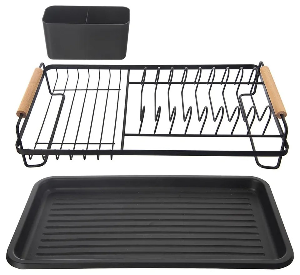 Scolapiatti in metallo nero 43x28,5 cm Radka - Orion