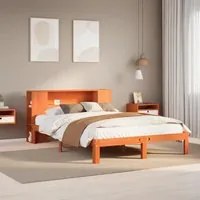 Letto Libreria senza Materasso Marrone Cera 120x200 cm in Pino 3322528