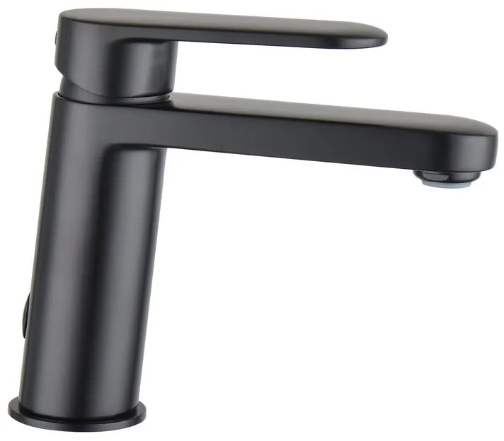 Rubinetto per lavabo a canna media getto laminare cristallino Icone nero spazzolato opaco SENSEA H 14.71 cm