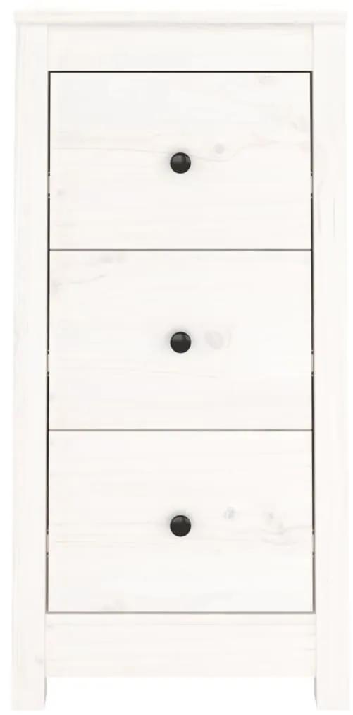 Credenza bianca 40x35x80 cm in legno massello di pino